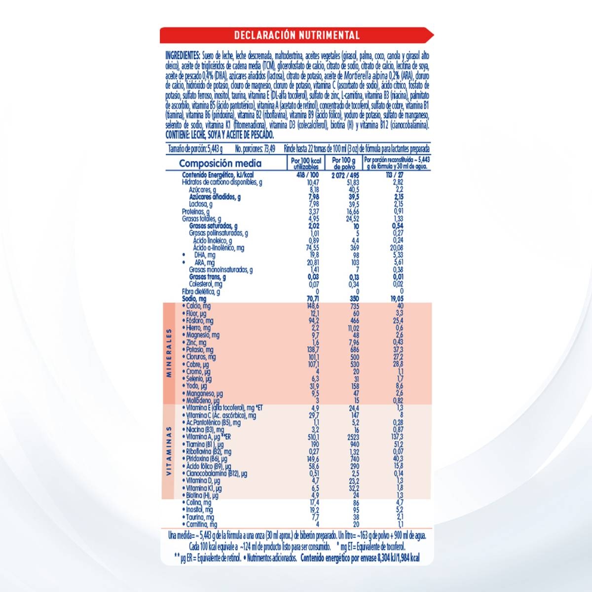 Declaración nutrimental