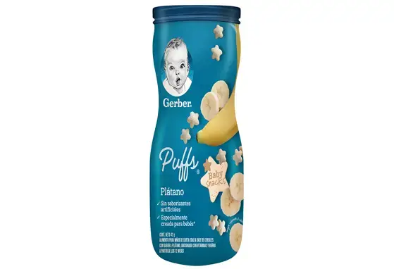 Gerber® Snacks puffs etapa 4 Plátano