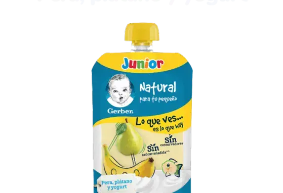 Pera, plátano y yogurt