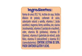 NESTUM Arroz Ingredientes