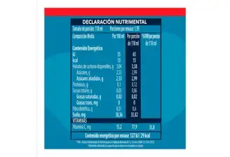 Gerber Bebida Hidratante Etapa 3 Tabla Nutricional