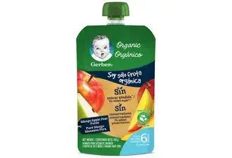 Gerber Pouch Orgpanico Mango, Manzana y Pera