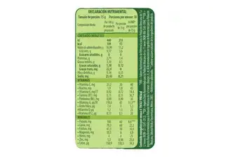 NESTUM 4 Cereales Tabla Nutricional