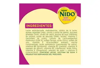 INGREDIENTES NIDO KINDER D