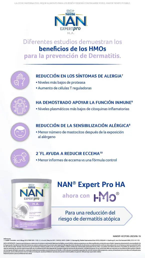 HMOs para la prevención de  dermatitis atópica